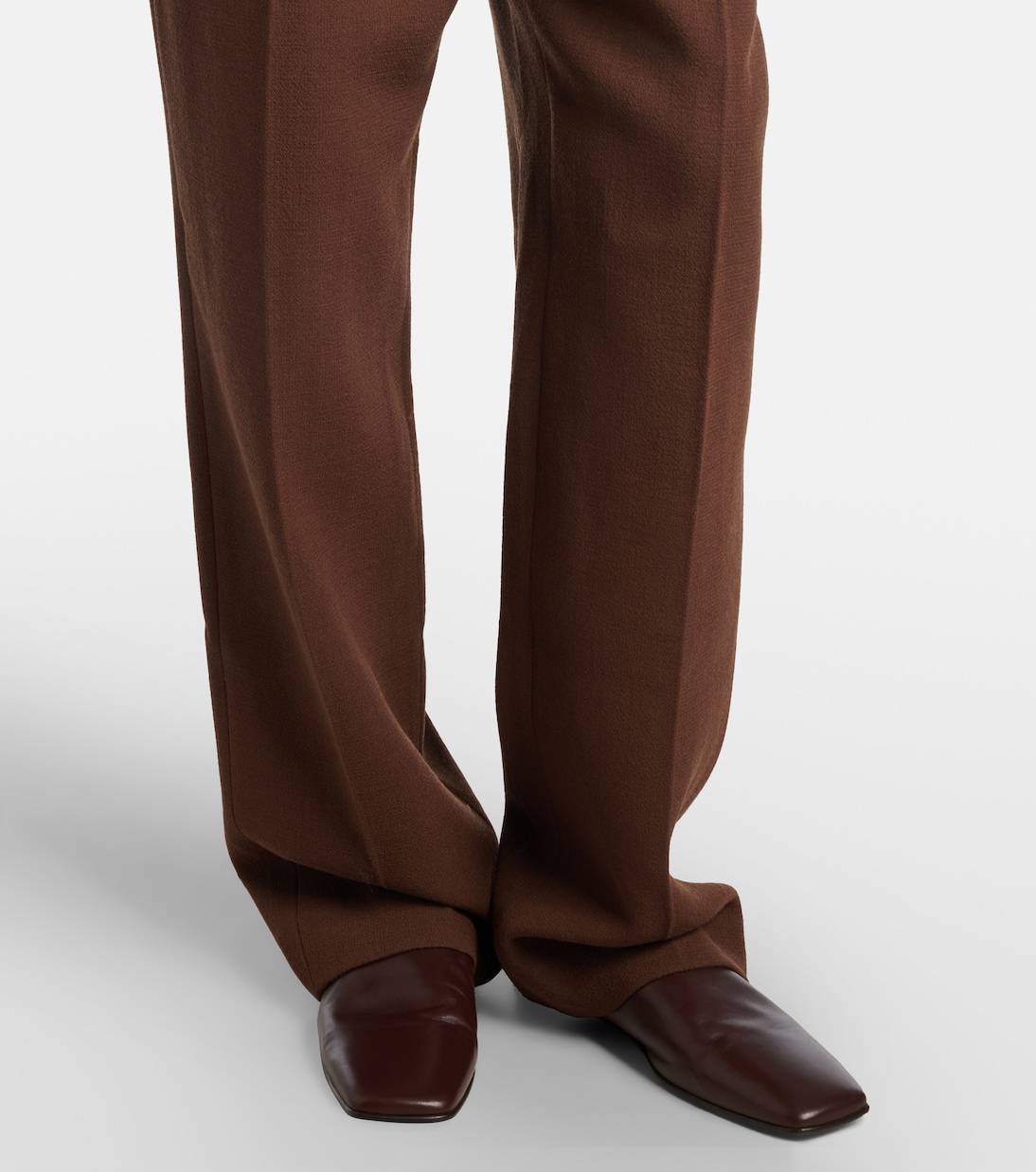 Fox high-rise virgin wool crêpe wide-leg pants | Blazé Milano