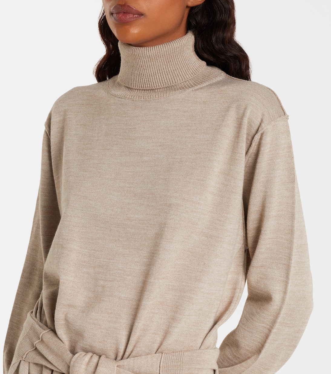 Trompe l'œil wool-blend midi dress | Lemaire