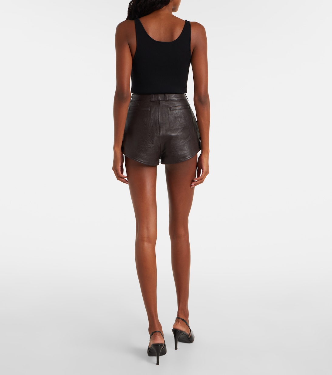 Loen high-rise leather micro shorts | The Frankie Shop