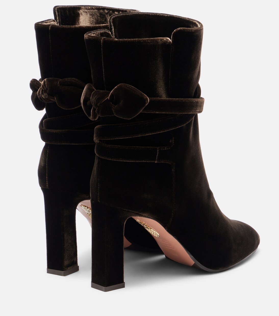 Very Bow 85 velvet ankle boots | Aquazzura