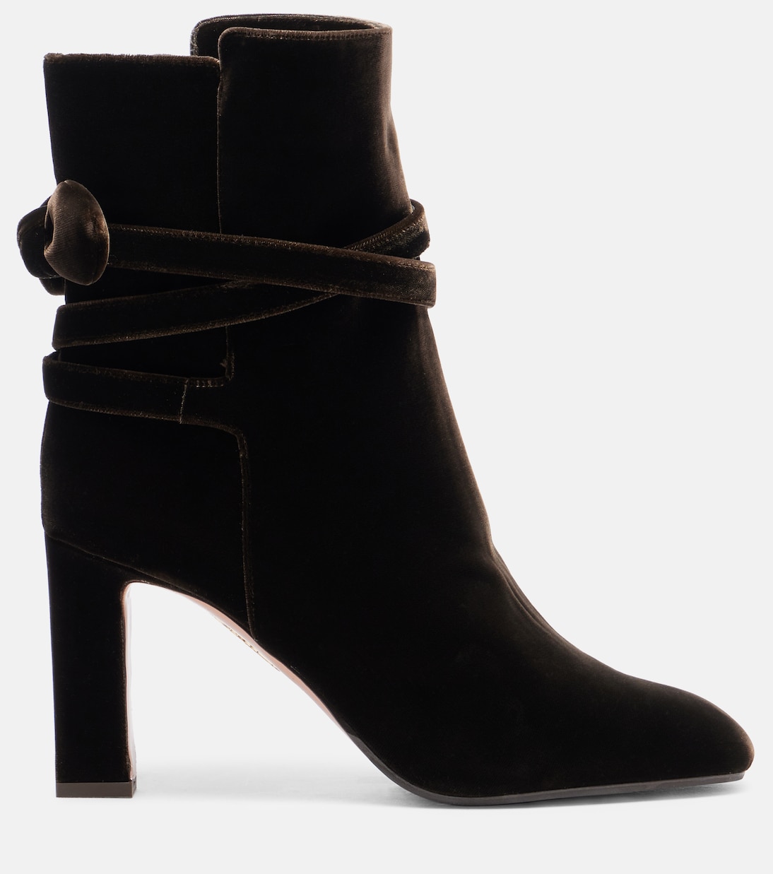 Very Bow 85 velvet ankle boots | Aquazzura