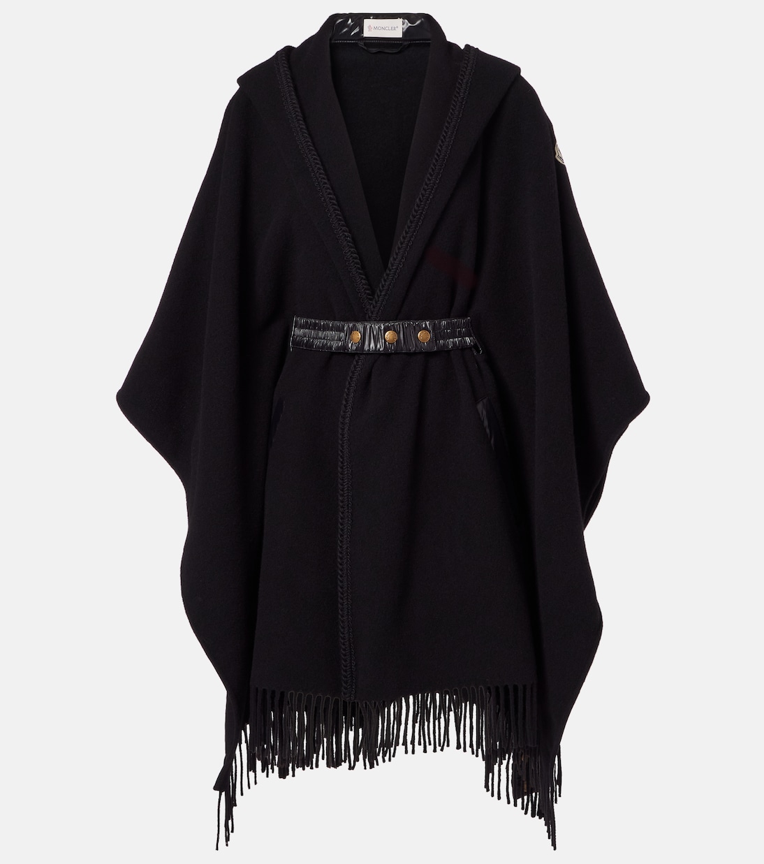 Fringed virgin wool cape | Moncler