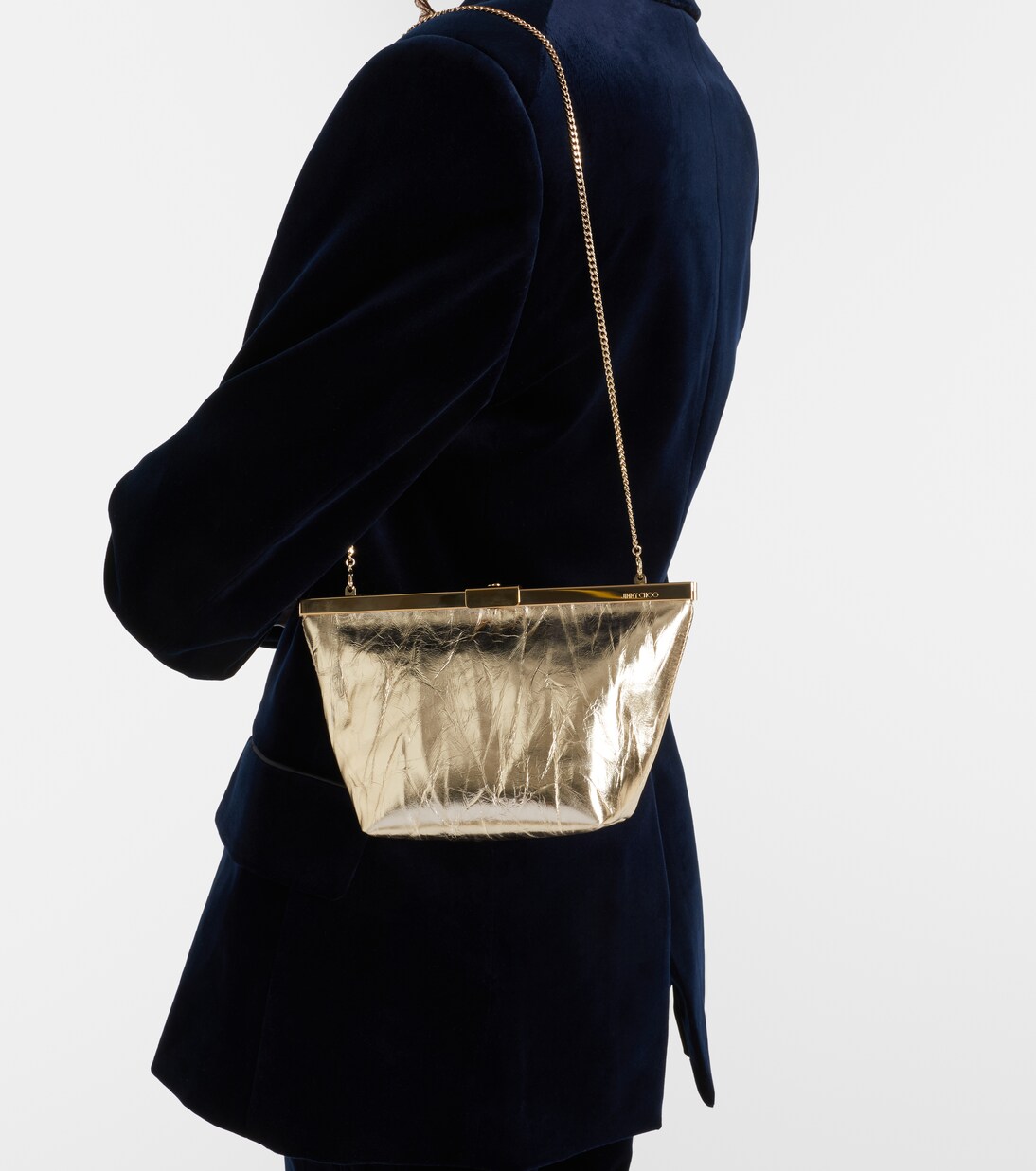 Ganache metallic leather clutch | Jimmy Choo
