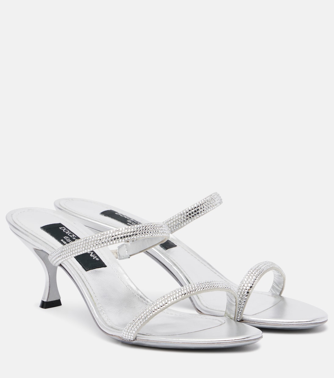 Sandalen 60 aus Satin mit Kristallen | Dolce&Gabbana