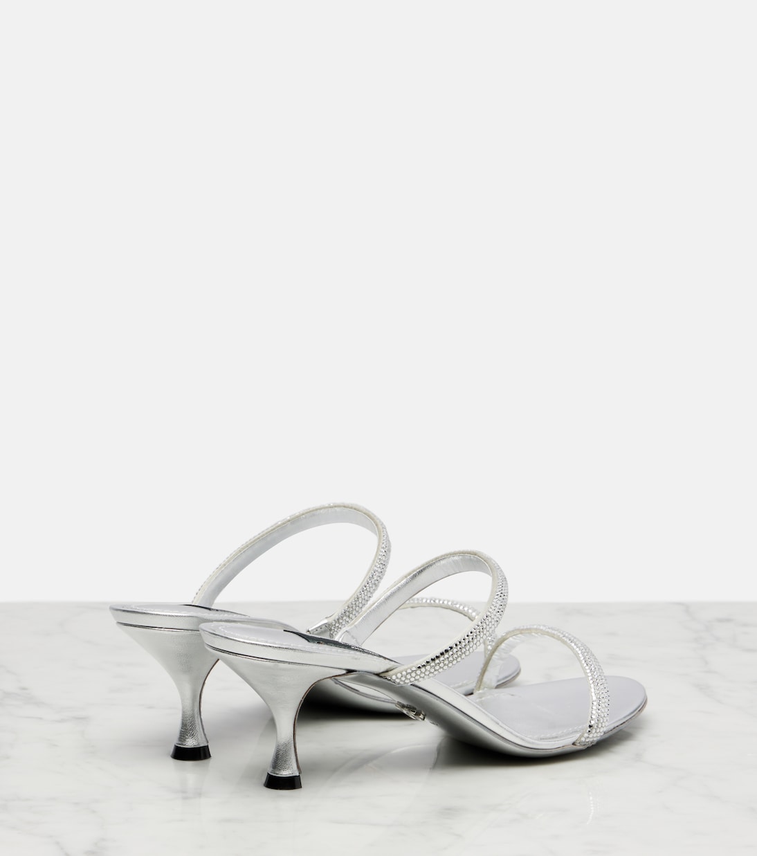 Sandalen 60 aus Satin mit Kristallen | Dolce&Gabbana