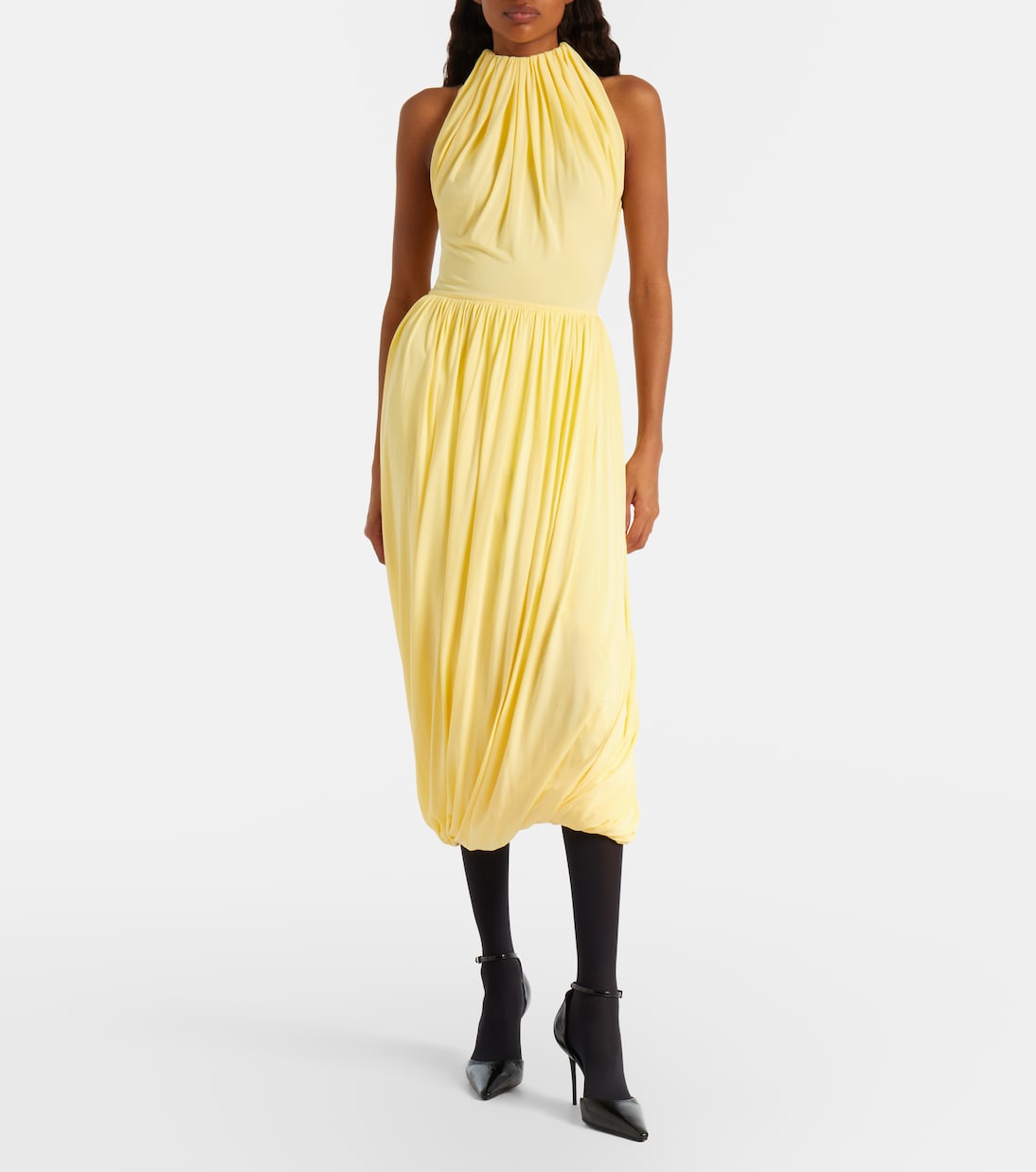 Gathered jersey midi dress | Alaïa