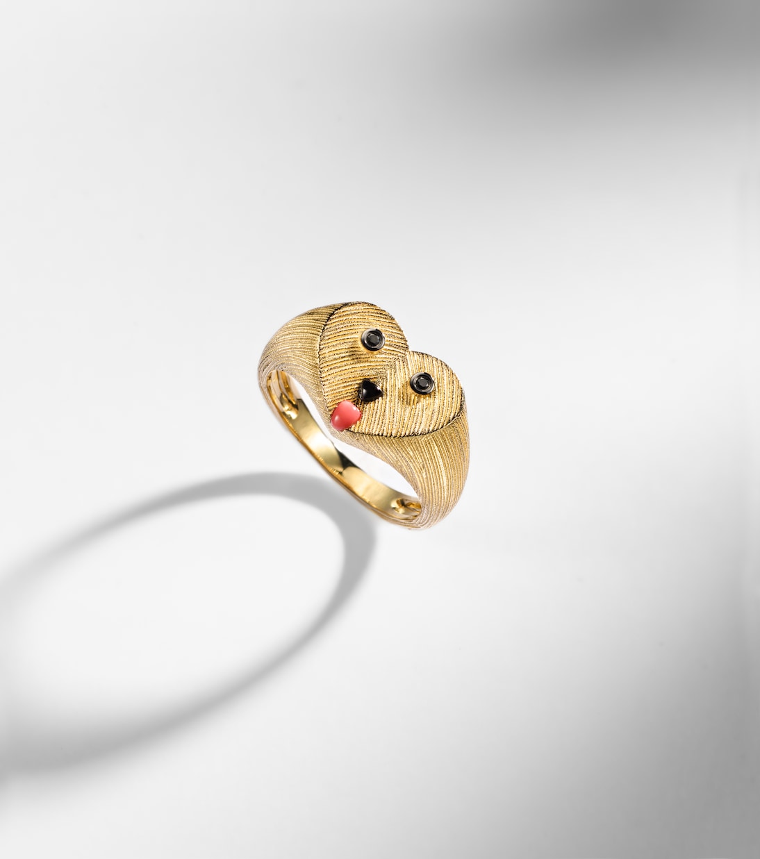 Anello Coeur Toutou Mini in oro 9kt con pietre preziose | Yvonne Léon