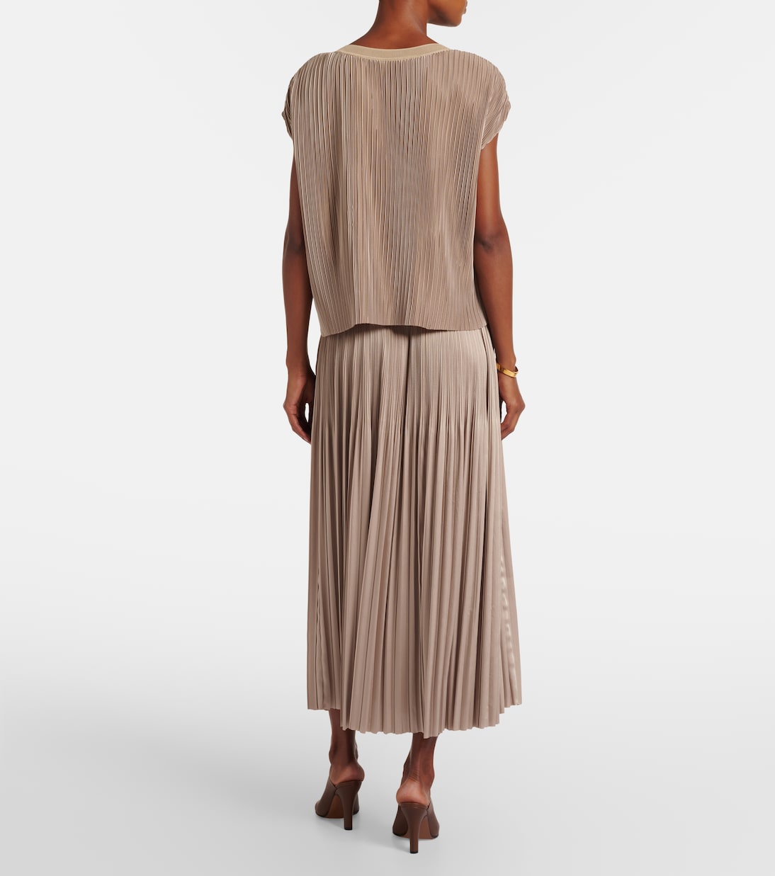 Cedre plissé satin top | Joseph