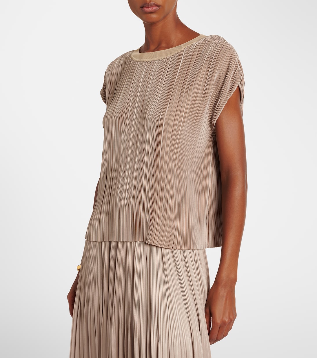 Cedre plissé satin top | Joseph