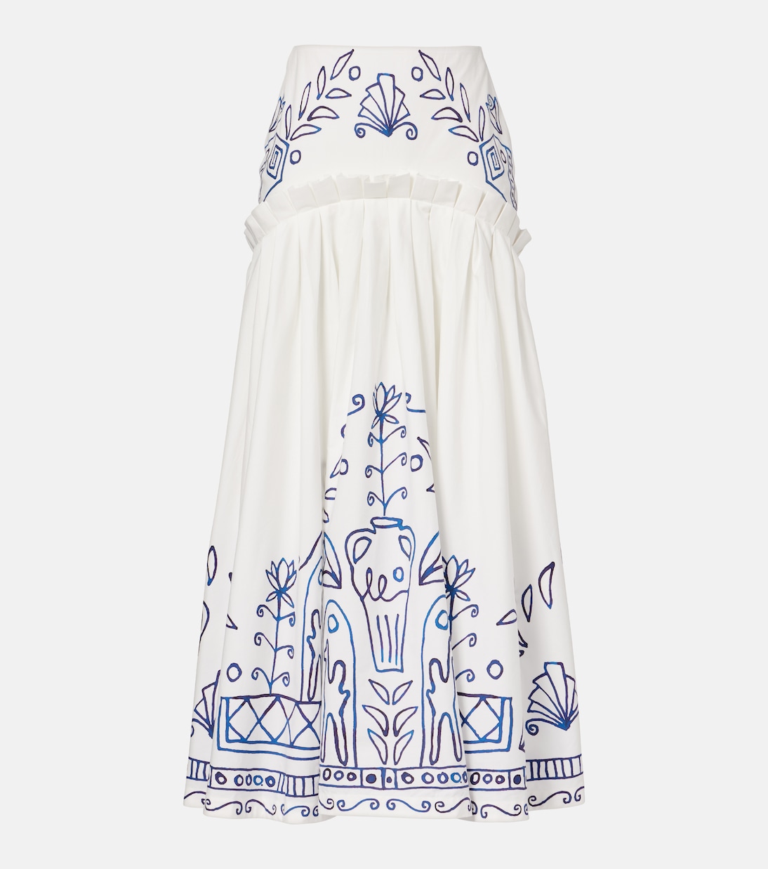 x LRNCE Leela printed cotton maxi skirt | Alémais