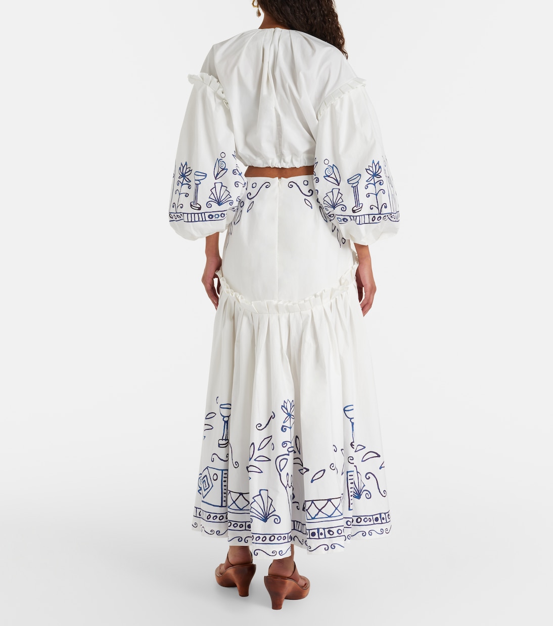 x LRNCE Leela printed cotton maxi skirt | Alémais