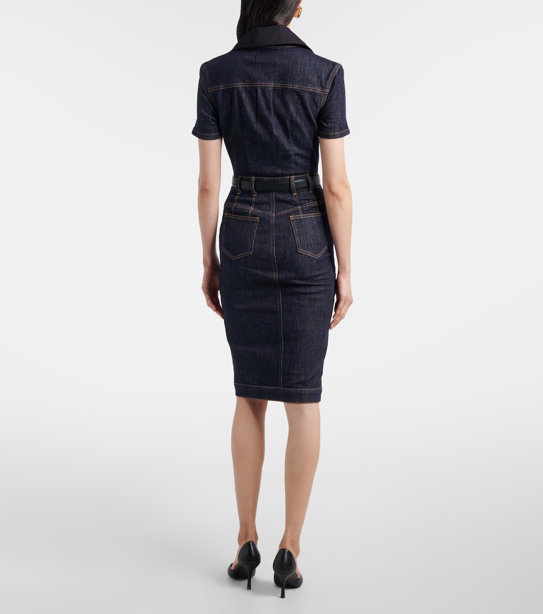 Midikleid aus Denim | Self-Portrait