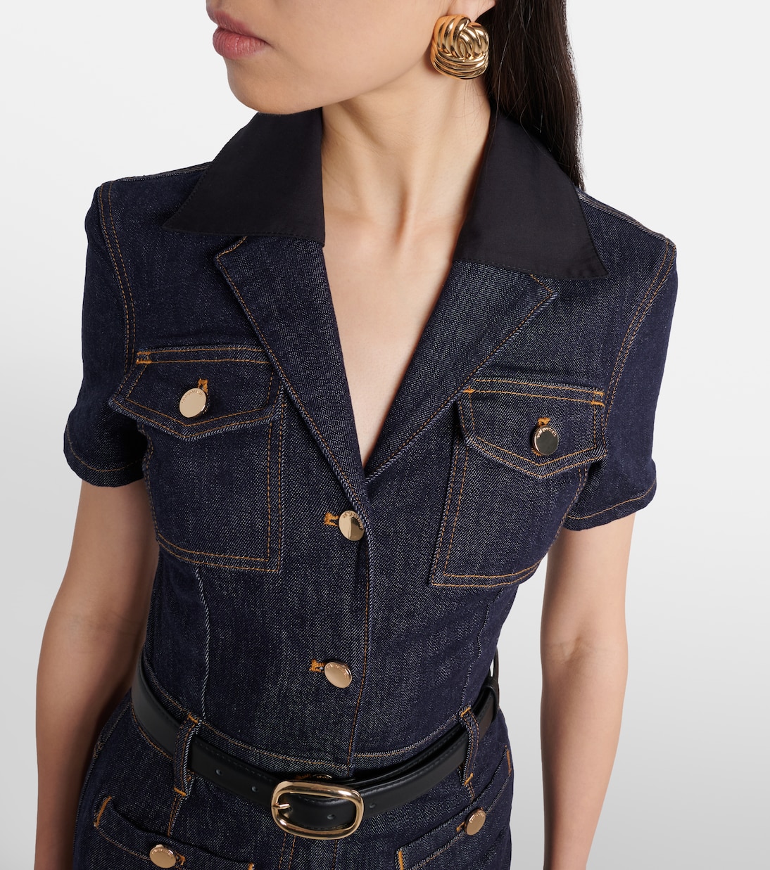 Midikleid aus Denim | Self-Portrait