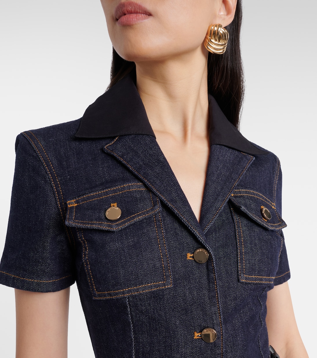 Midikleid aus Denim | Self-Portrait