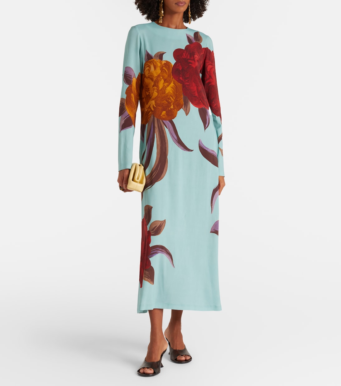 Vestido midi Swing de jersey floral | La DoubleJ