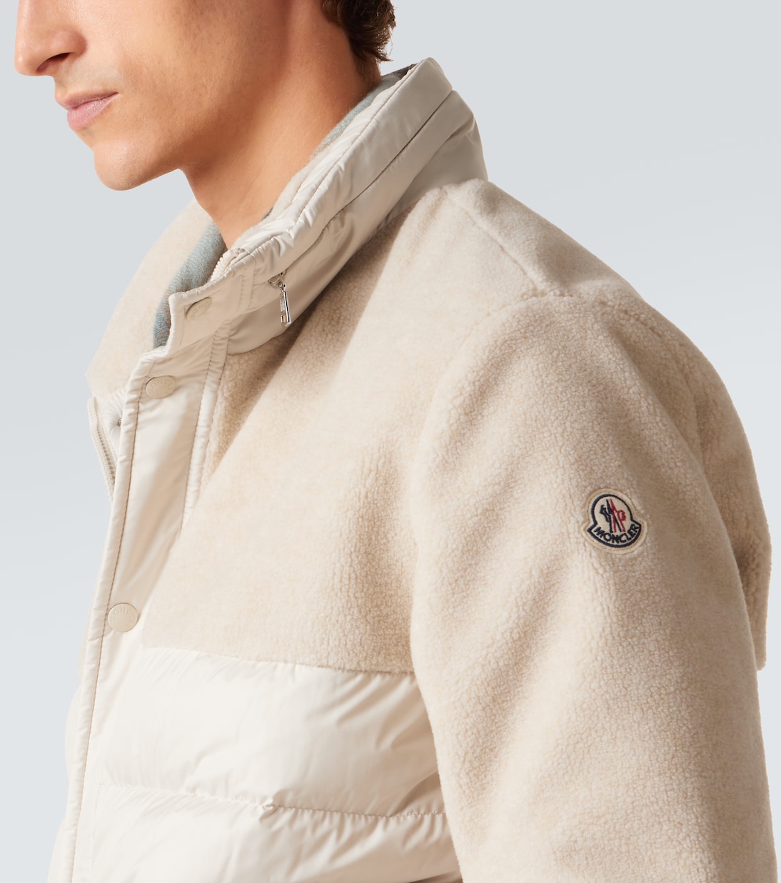 Mistral fleece-paneled down jacket | Moncler