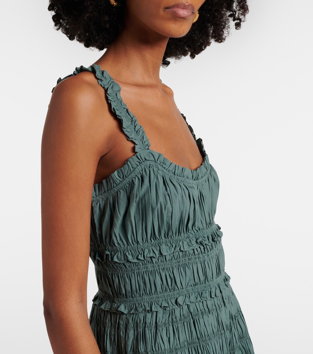 Robe midi Marianne en popeline de coton | Dôen