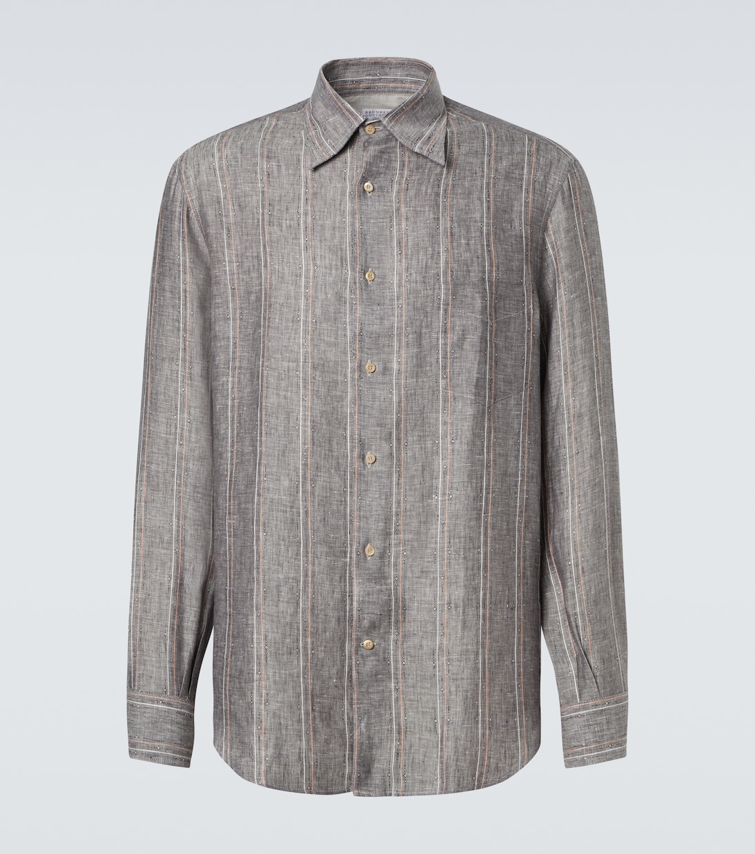 Camicia in lino gessato | Brunello Cucinelli