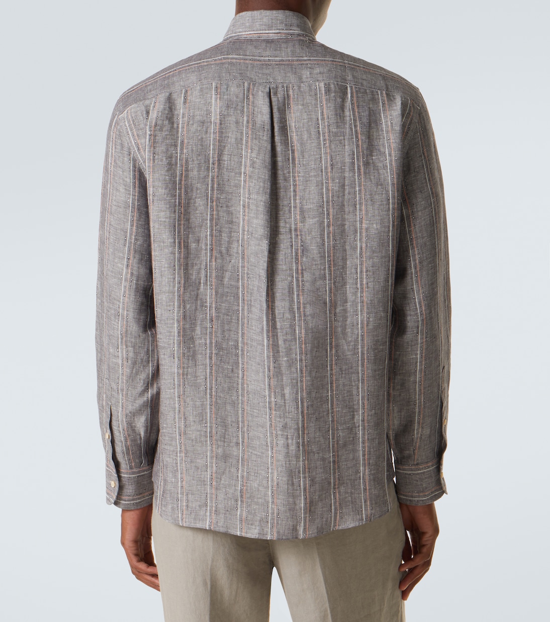 Camicia in lino gessato | Brunello Cucinelli