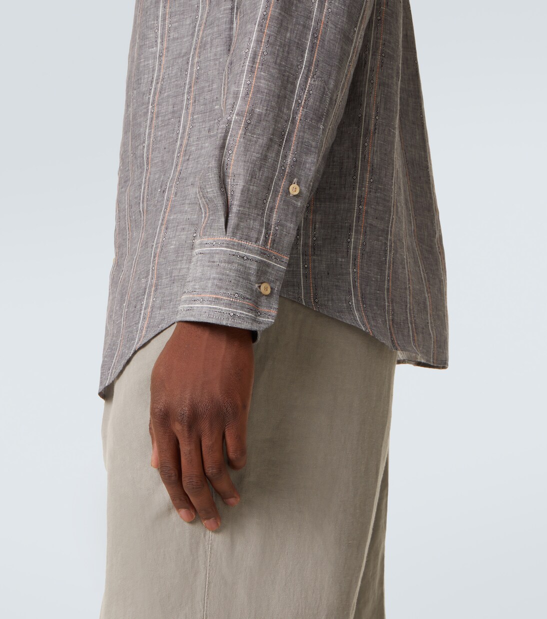 Camicia in lino gessato | Brunello Cucinelli