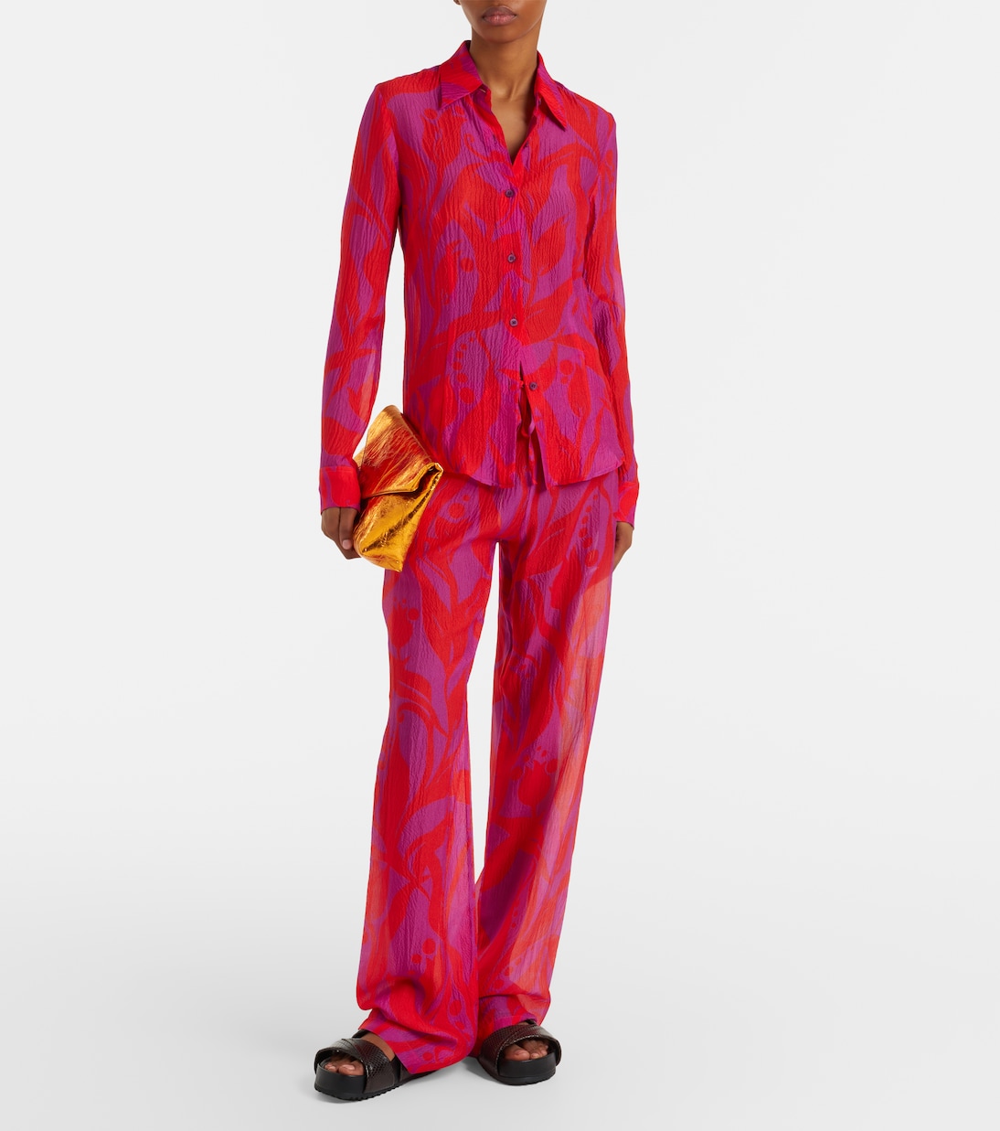 Pachas silk straight pants | Dries Van Noten