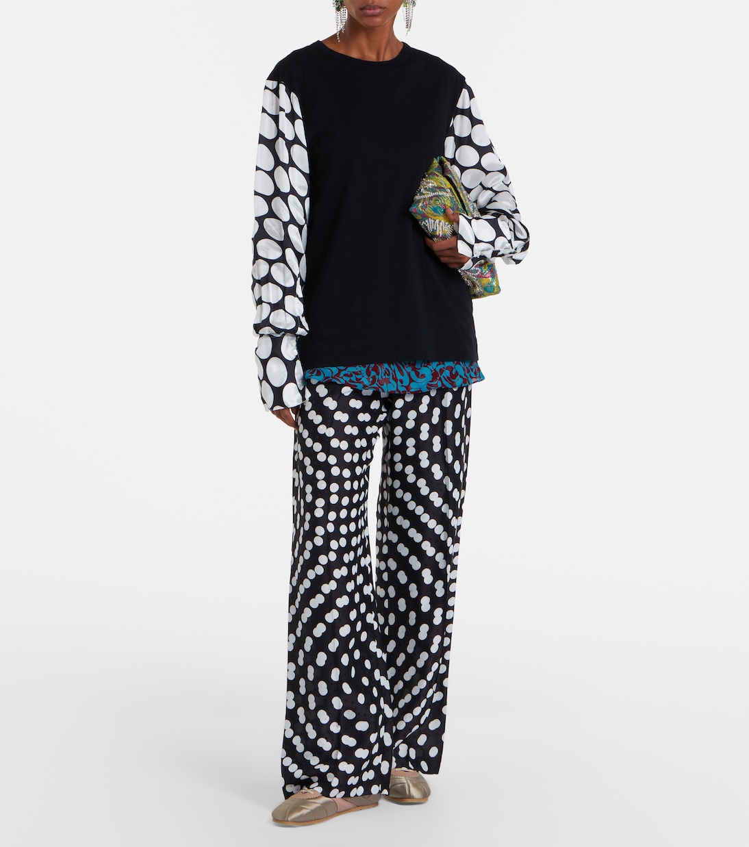 Polka-dot cotton-blend top | Dries Van Noten