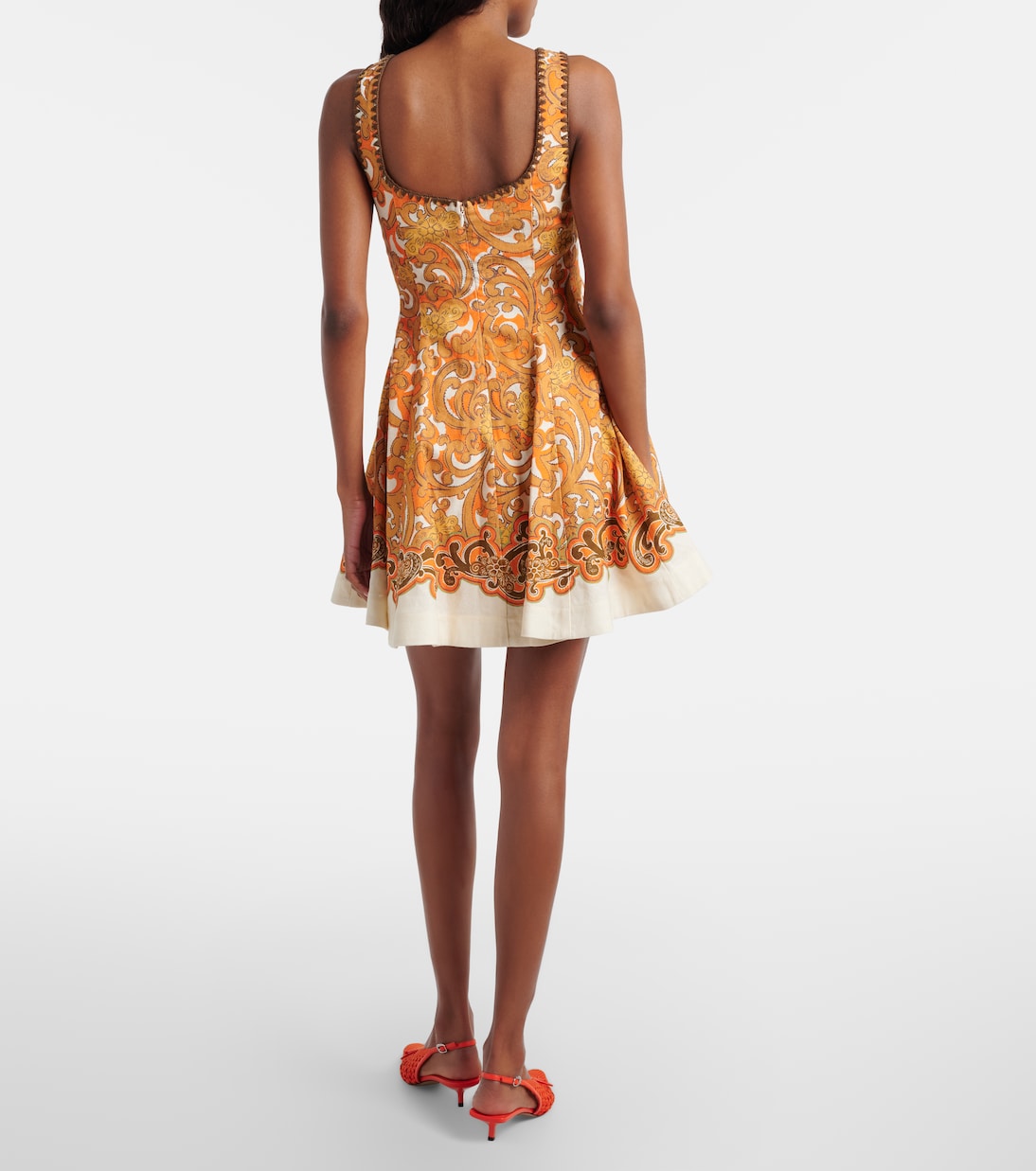 Printed linen and cotton minidress | Alémais