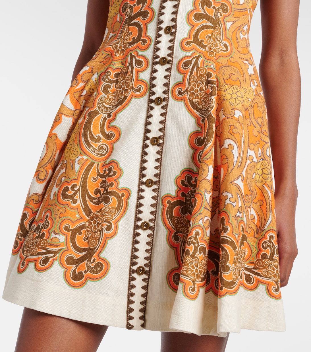 Printed linen and cotton minidress | Alémais