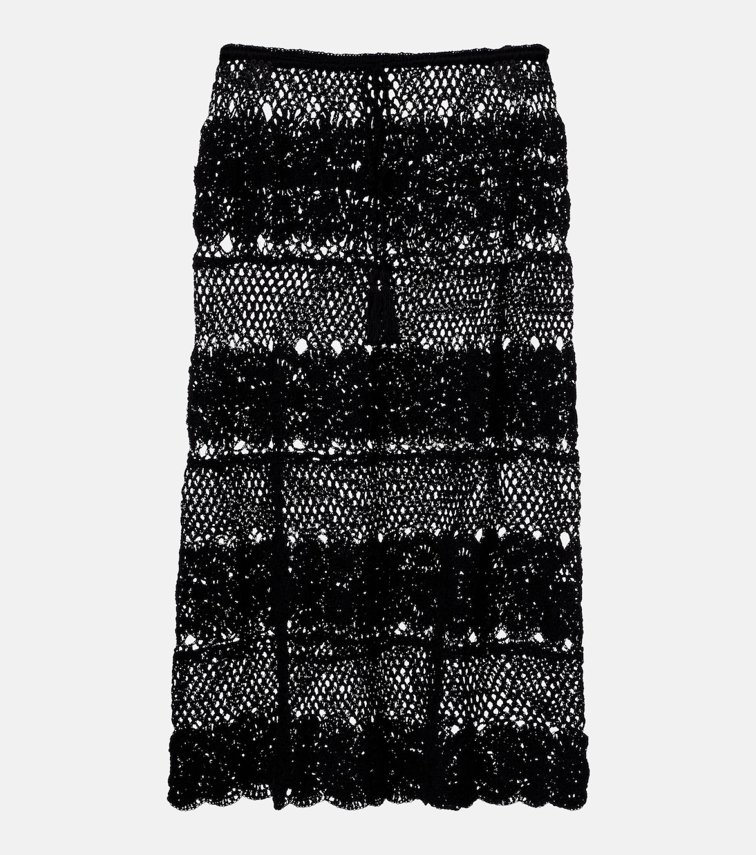 Filigree crochet cotton midi skirt | Anna Kosturova