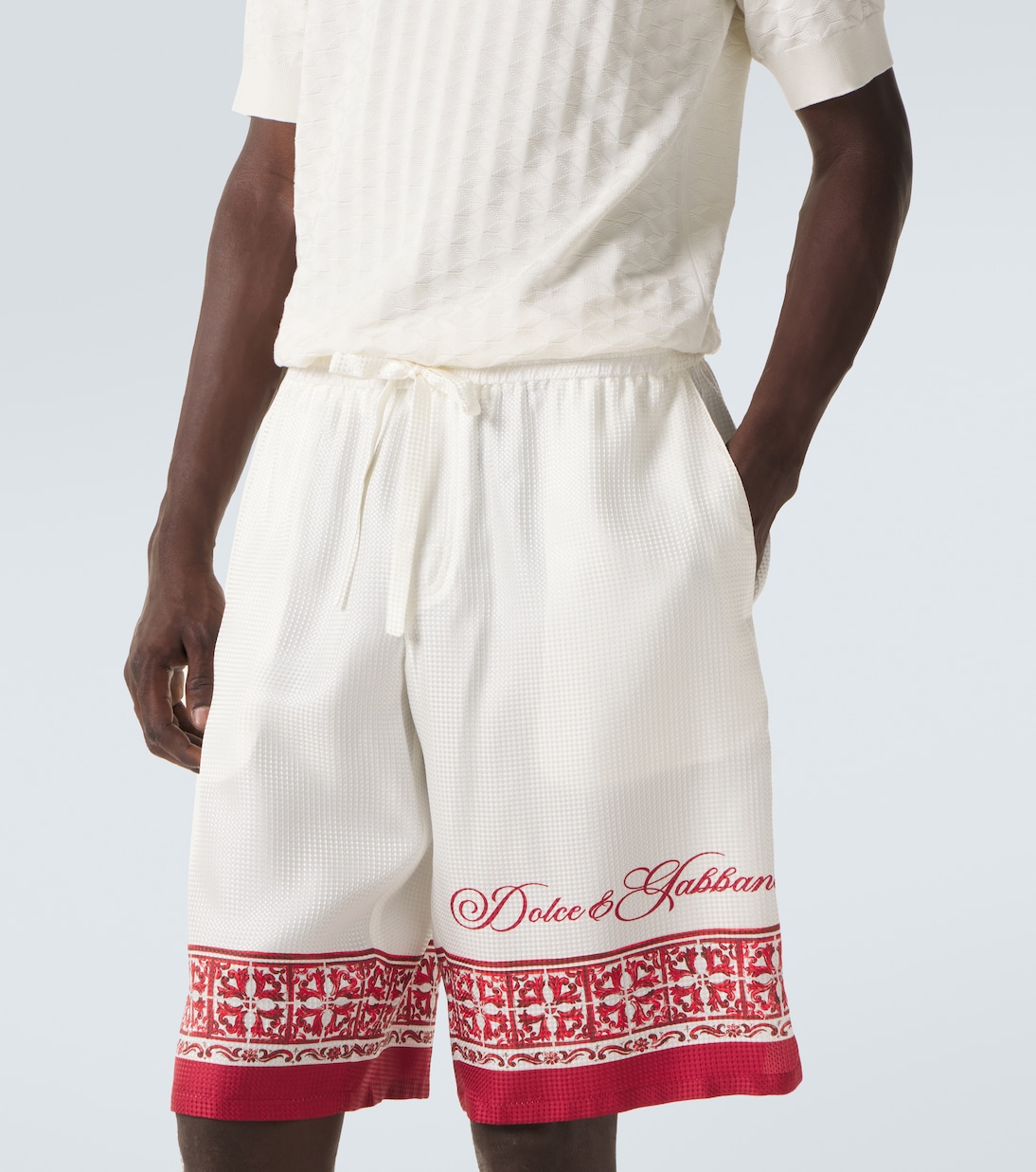 Majolica silk twill jacquard Bermuda shorts | Dolce&Gabbana