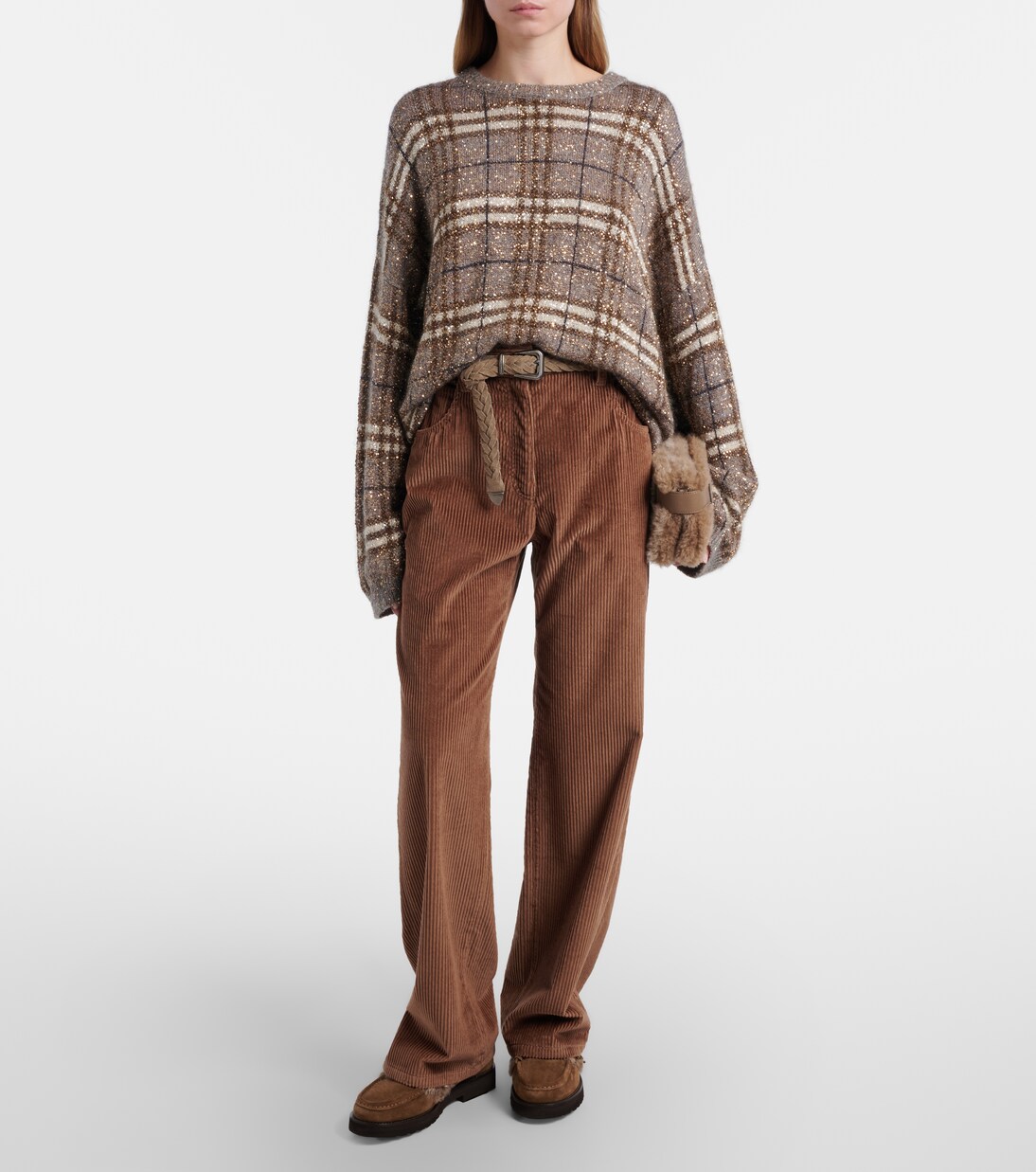 Cotton corduroy wide-leg pants  | Brunello Cucinelli