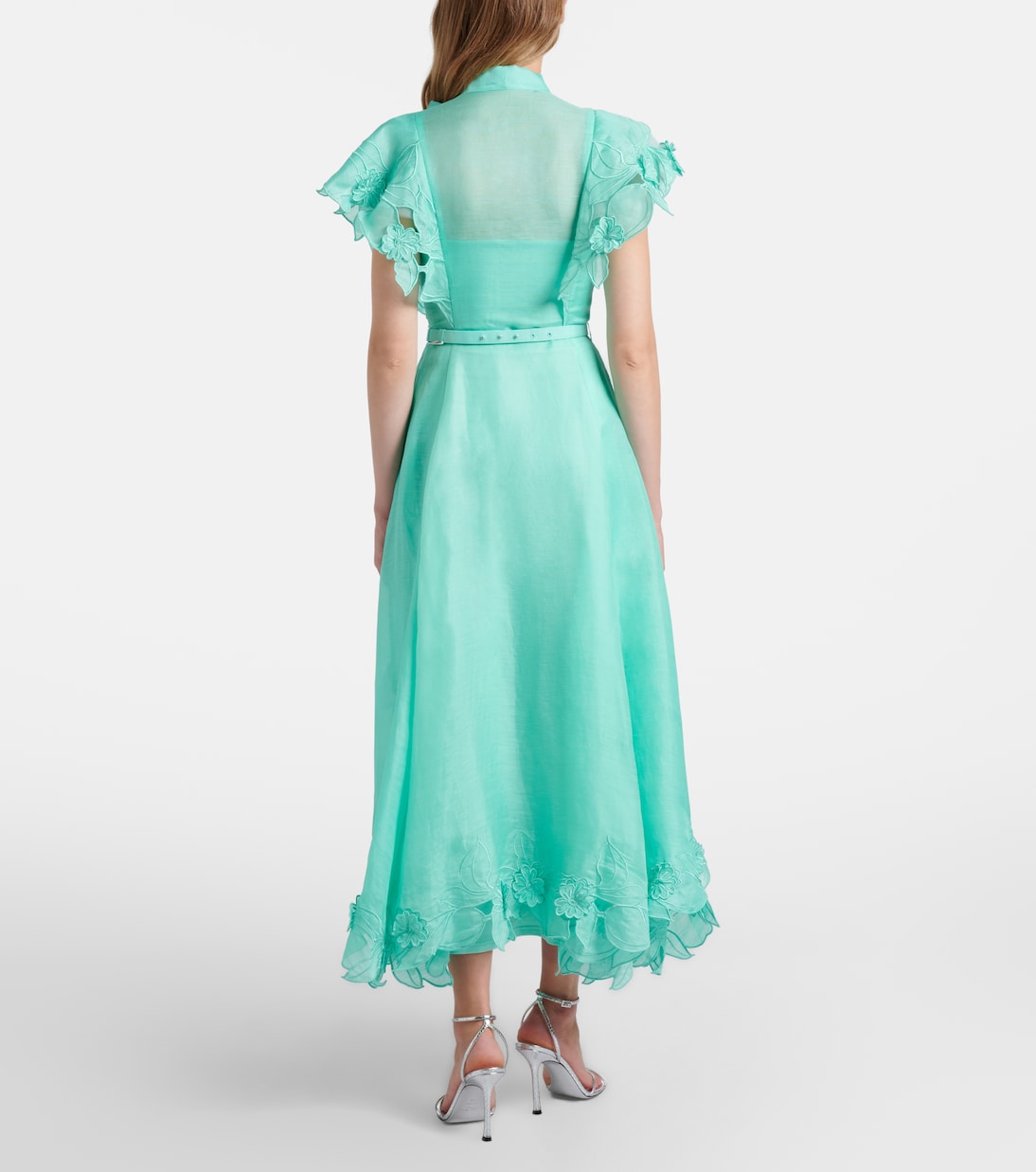 Elsie tie-neck linen and silk maxi dress | Leo Lin