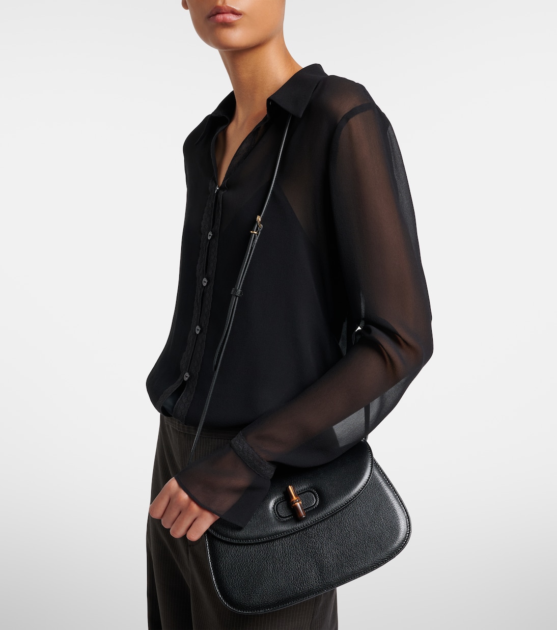 Sac à bandoulière Bamboo Small en cuir | Gucci