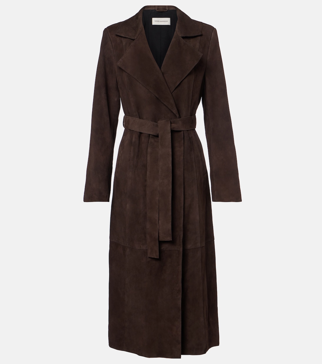 Winona belted suede wrap coat | Nour Hammour