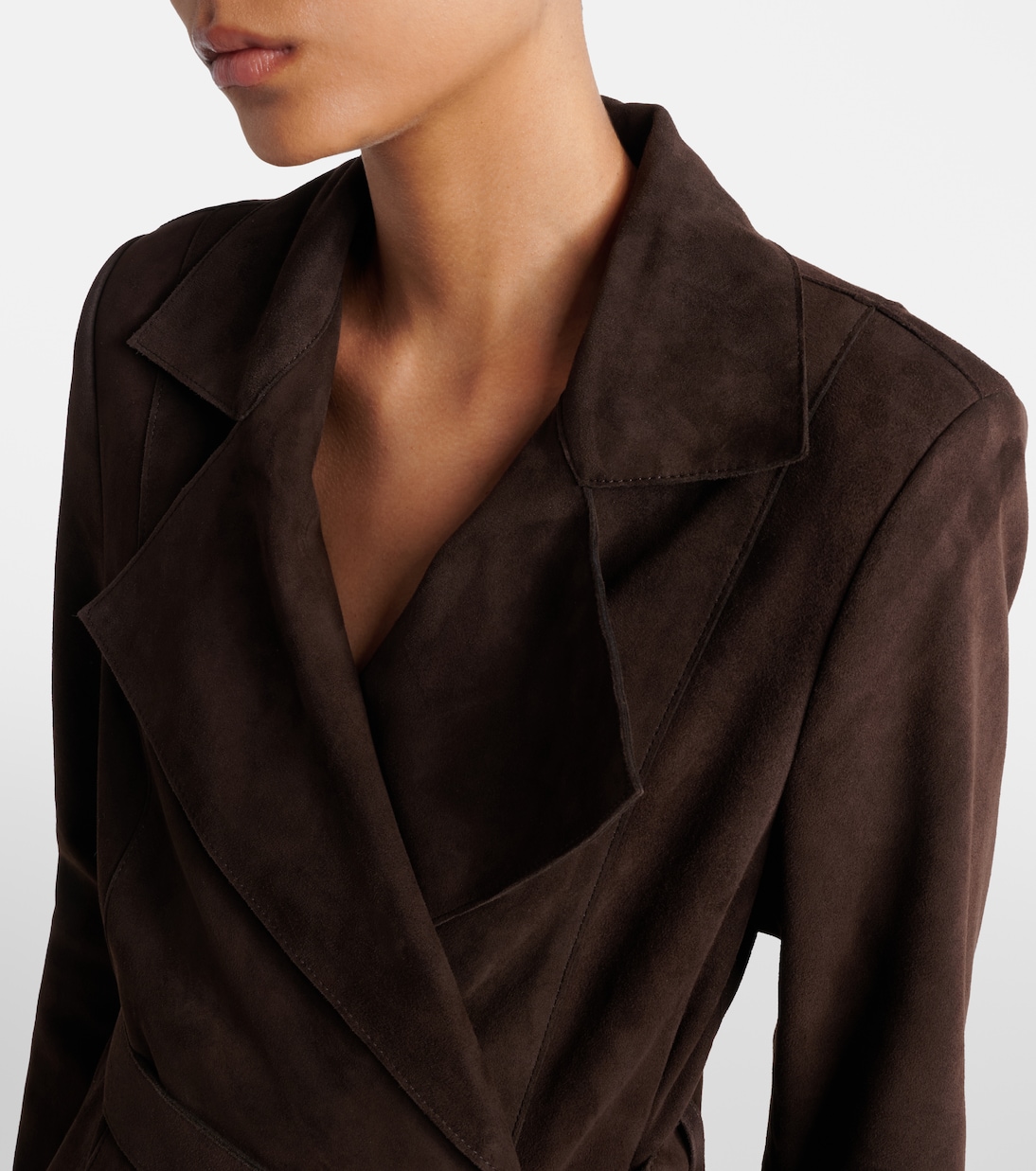 Winona belted suede wrap coat | Nour Hammour