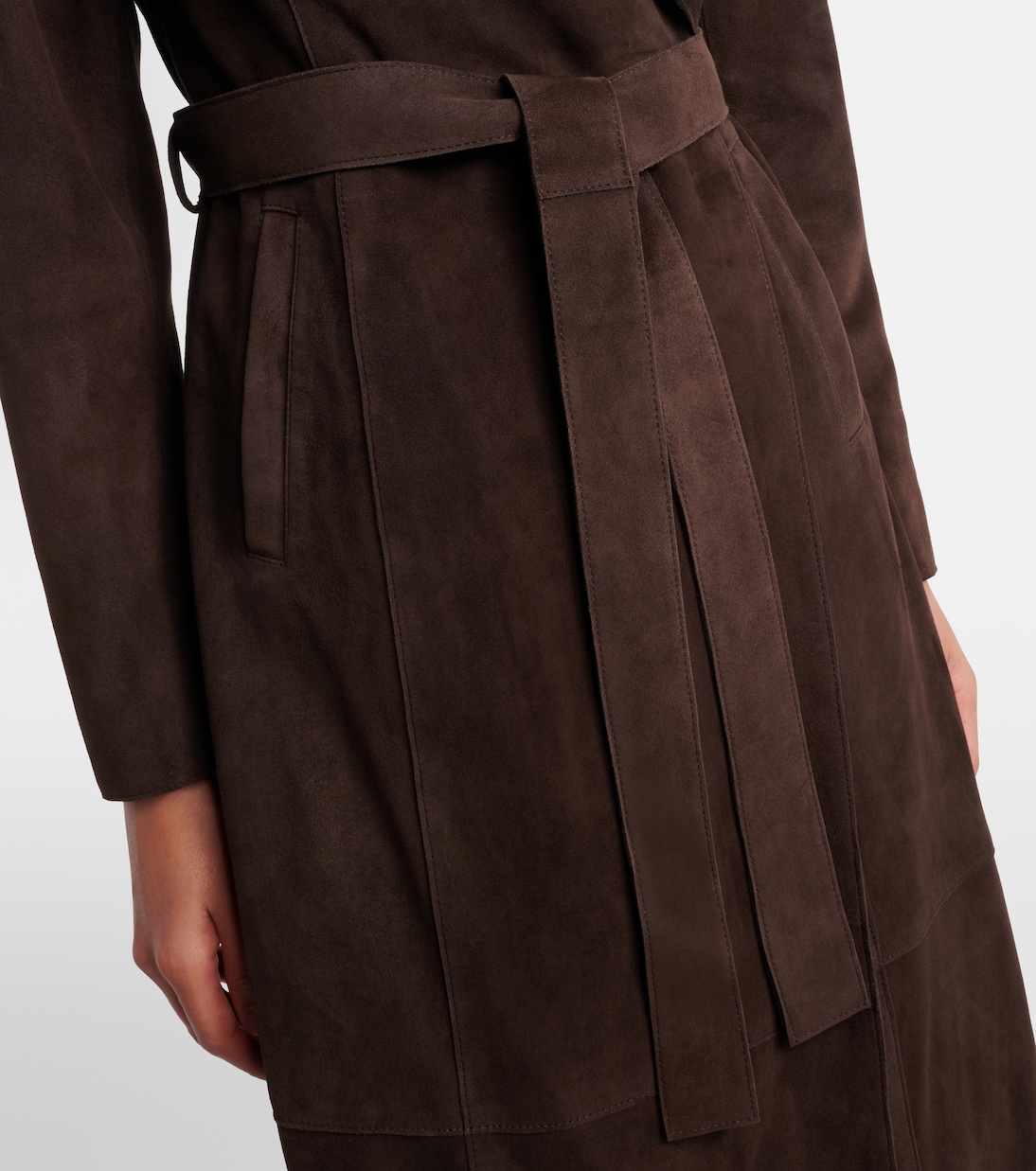 Winona belted suede wrap coat | Nour Hammour