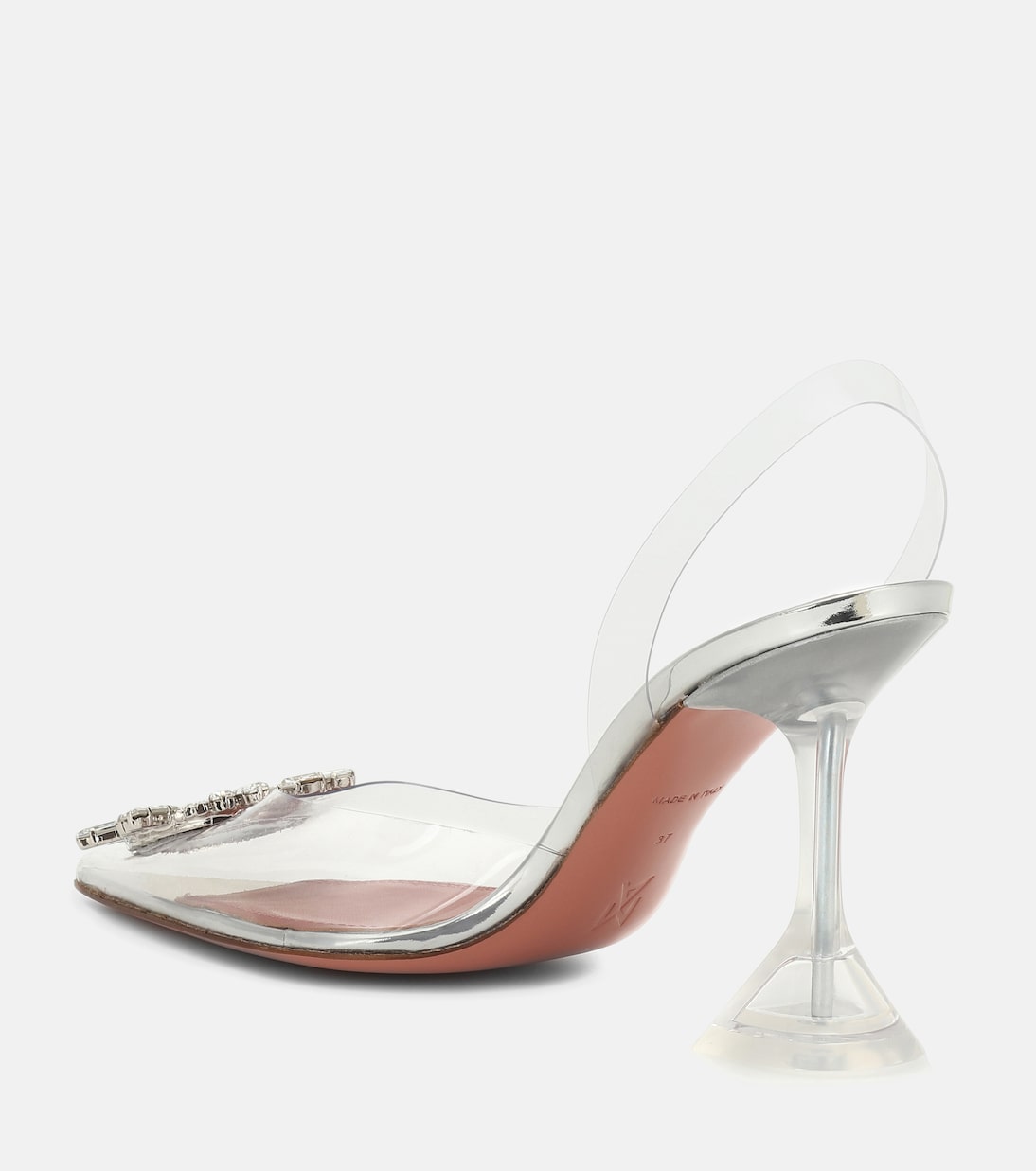 Pumps slingback Begum in PVC con cristalli | Amina Muaddi