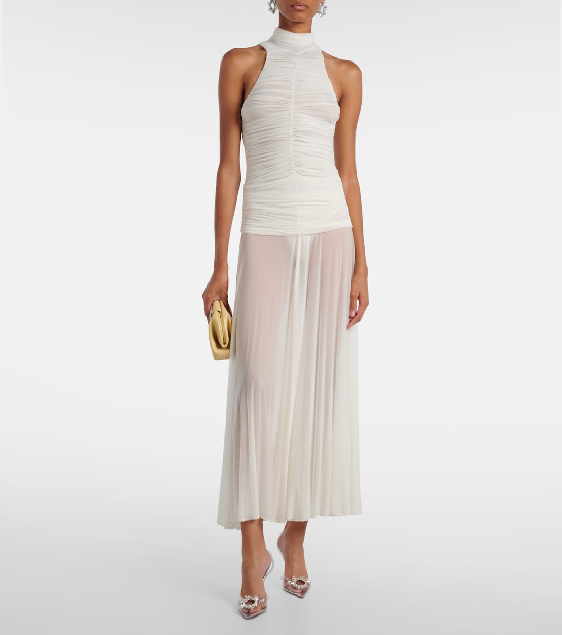 Pumps slingback Begum in PVC con cristalli | Amina Muaddi