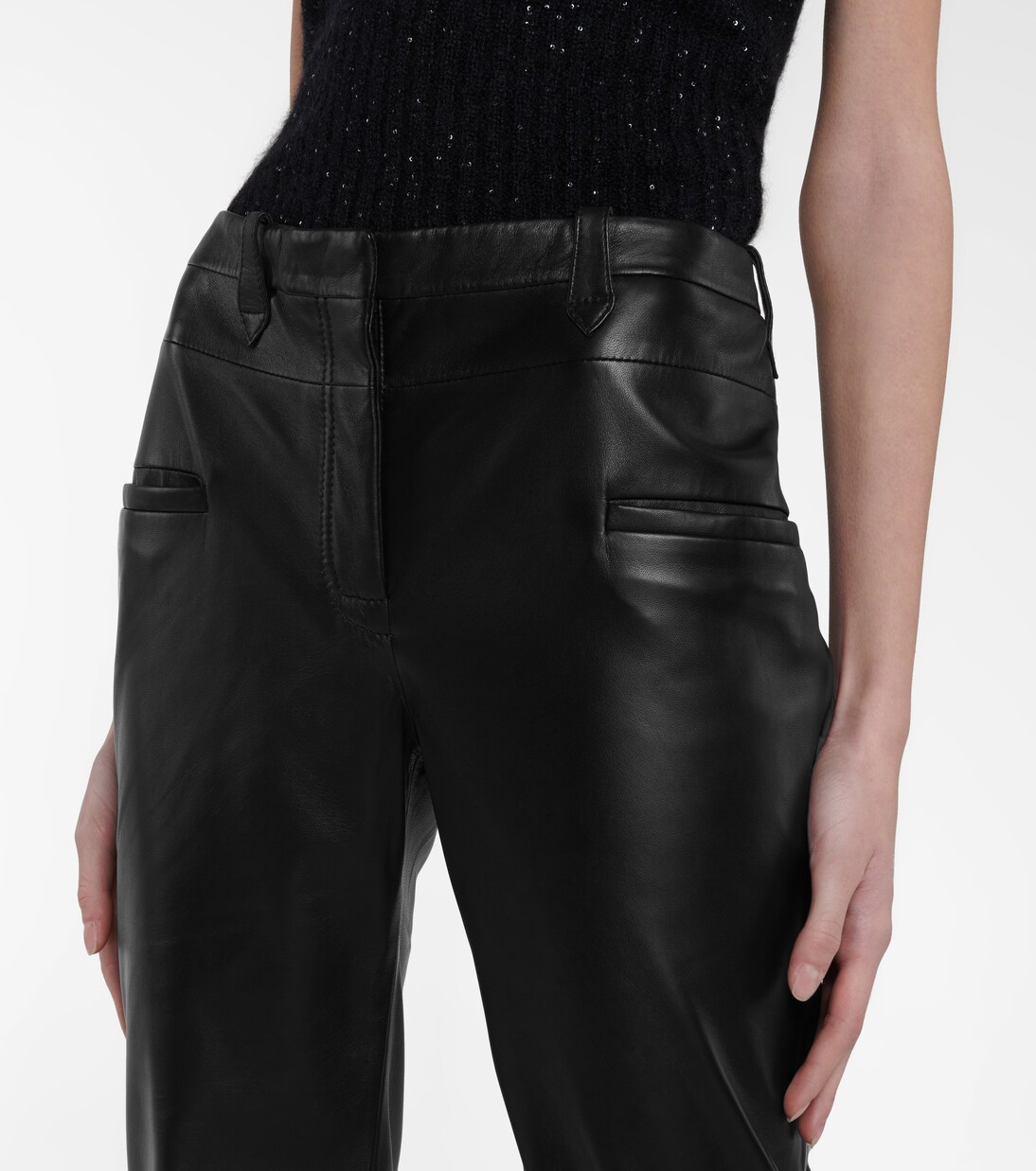 Mid-Rise-Hose Serge aus Leder | Altuzarra