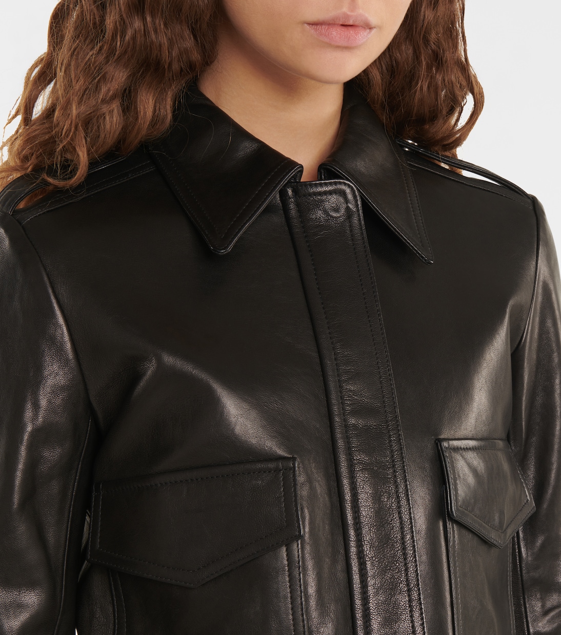 Cropped-Lederjacke Cordelia aus Leder | Khaite
