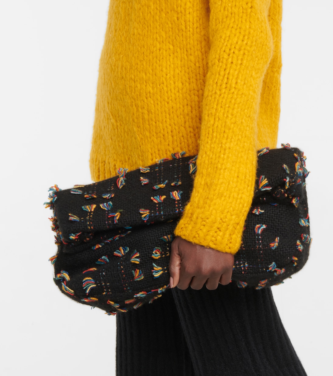 Clutch Phoebe de cachemir con flecos | Gabriela Hearst