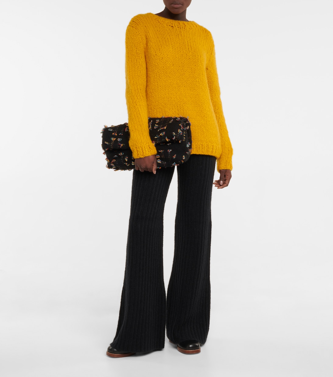 Clutch Phoebe de cachemir con flecos | Gabriela Hearst