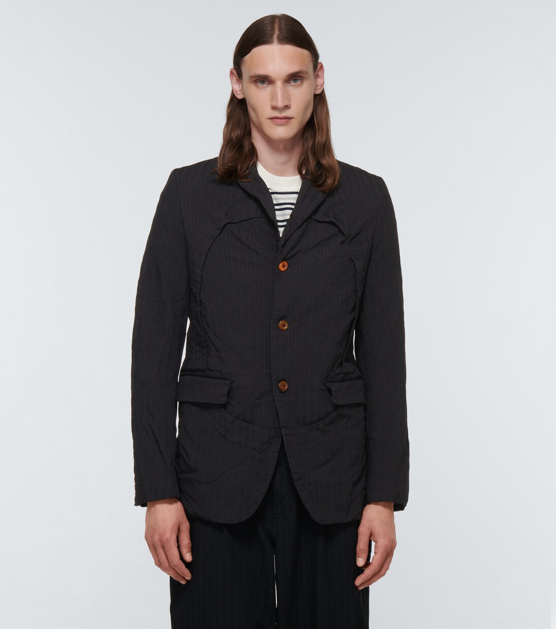 Blazer à fines rayures | Comme des Garçons Homme Deux