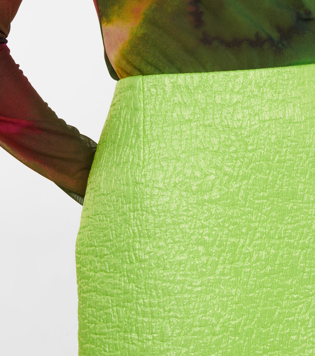 Minifalda en jacquard de tiro alto | Dries Van Noten