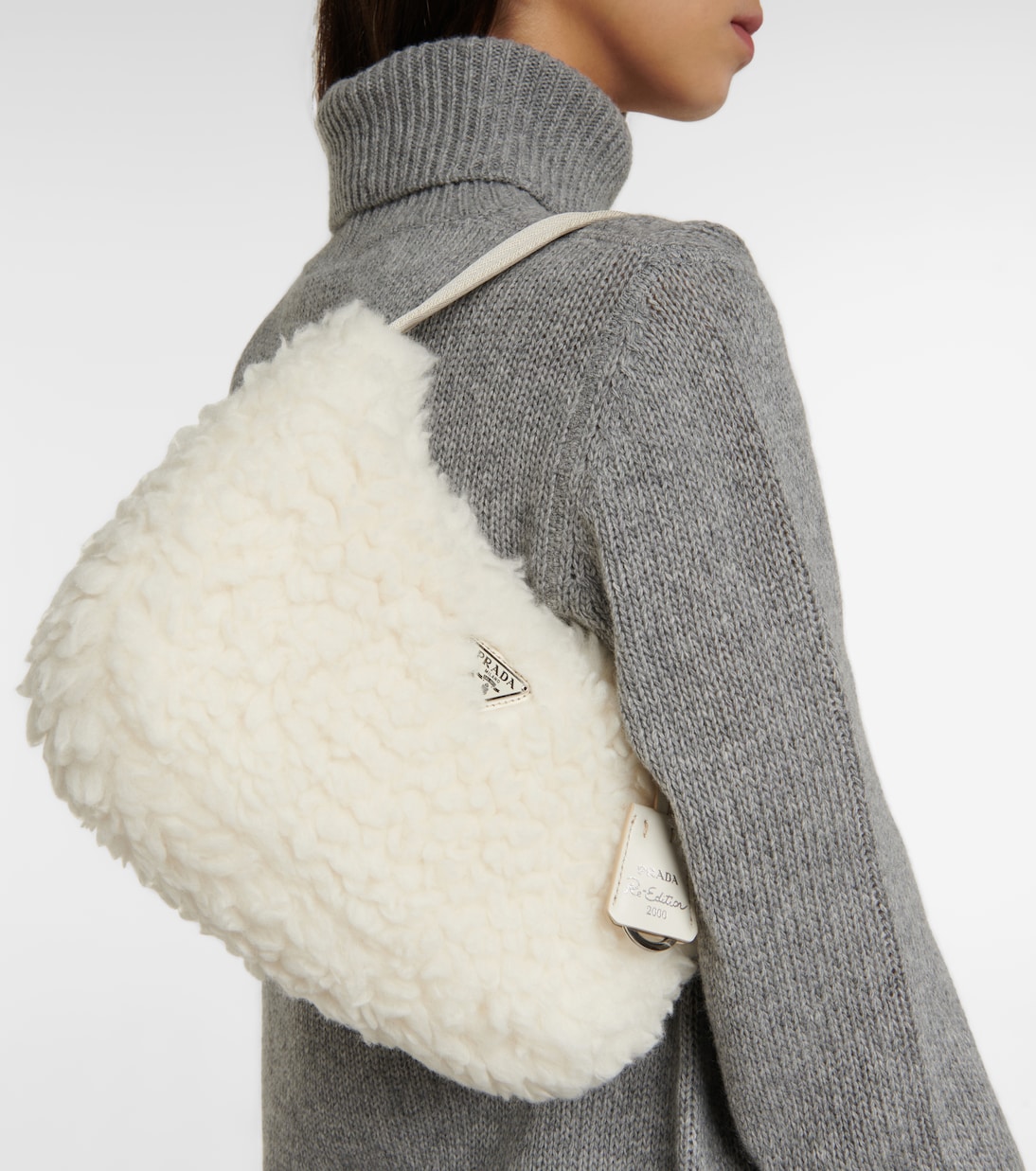 Re-Edition 2000 Mini shearling shoulder bag | Prada