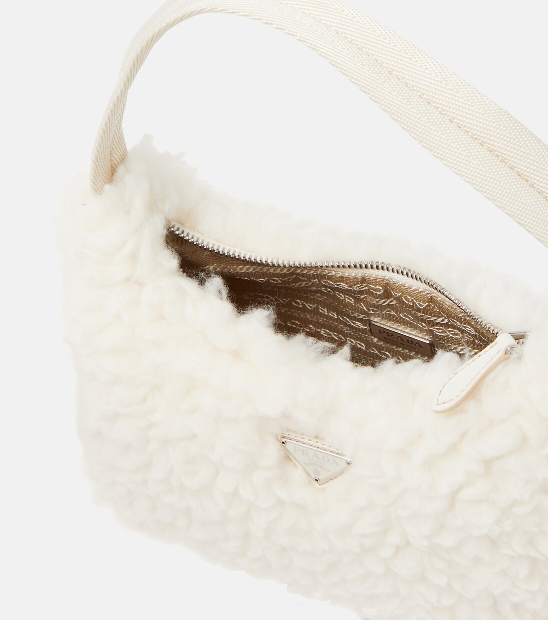Re-Edition 2000 Mini shearling shoulder bag | Prada