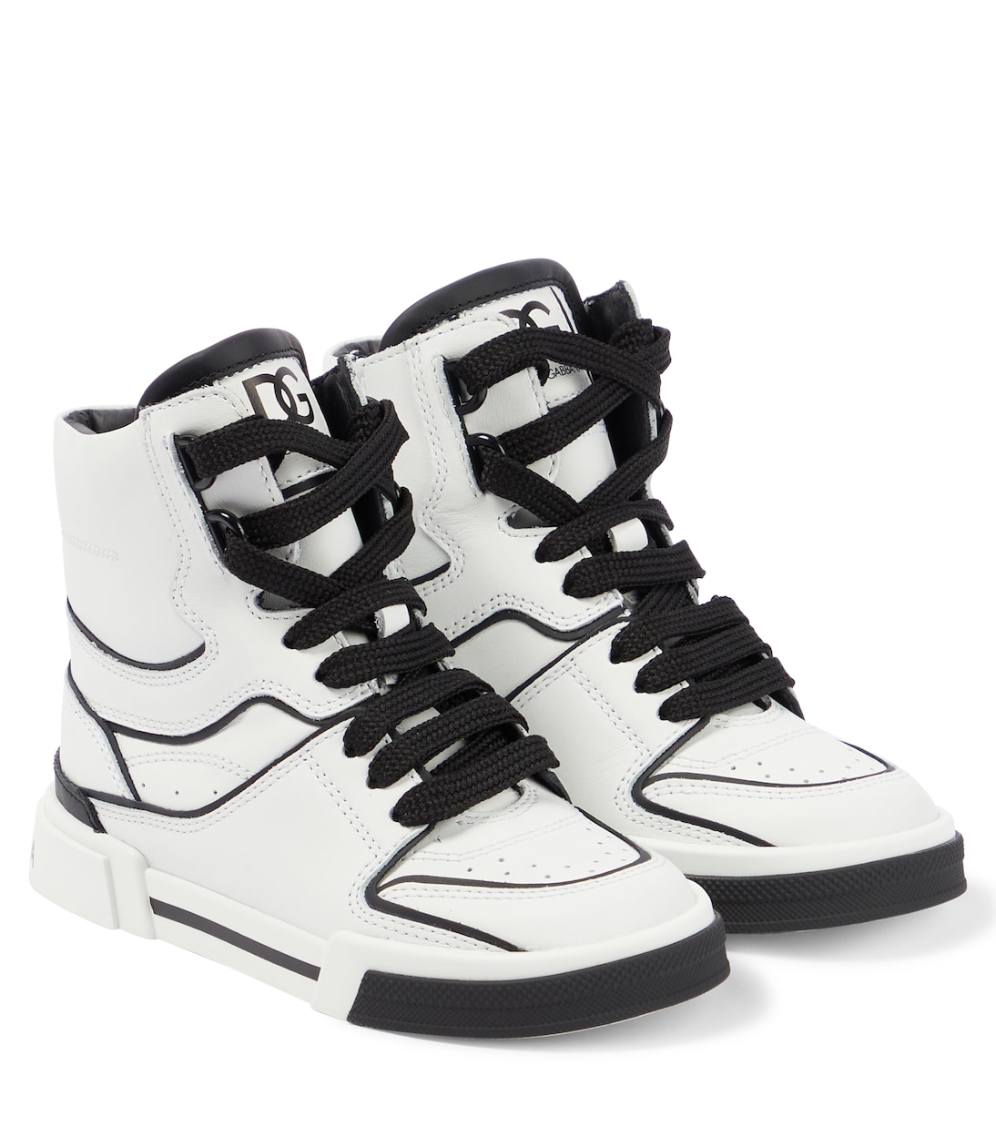 Leather high-top sneakers | Dolce&Gabbana Kids