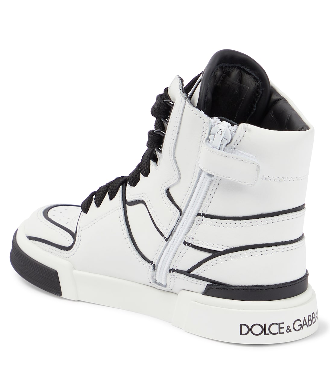 Leather high-top sneakers | Dolce&Gabbana Kids