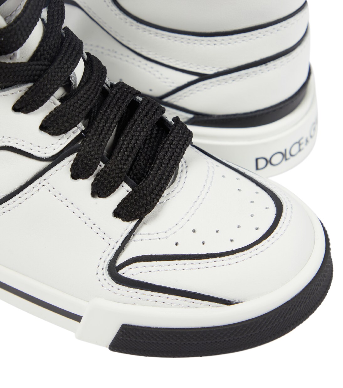 Leather high-top sneakers | Dolce&Gabbana Kids