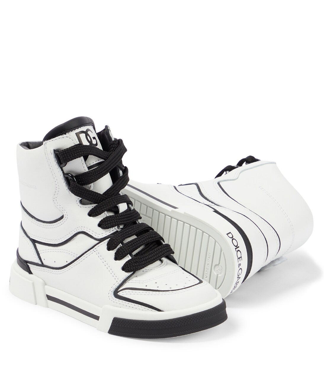 Leather high-top sneakers | Dolce&Gabbana Kids